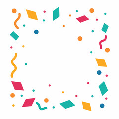 A vibrant and cheerful confetti border, perfect for adding a festive touch to your designs. This simple yet impactful graphic is ideal for invitations, cards, posters.