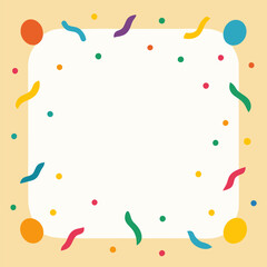 A festive background with confetti and a blank white space perfect for your text or design, ideal for celebrations, parties, and joyful occasions.