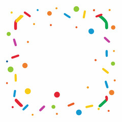 A colorful and festive confetti border, perfect for adding a touch of celebration to your designs. Use this border for invitations, cards, social media posts.