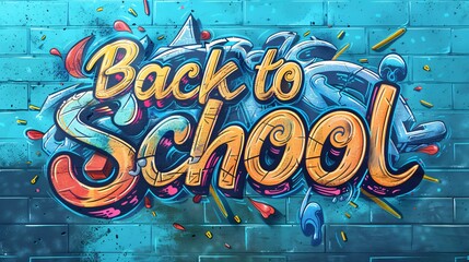 Graffiti style Back to School text background