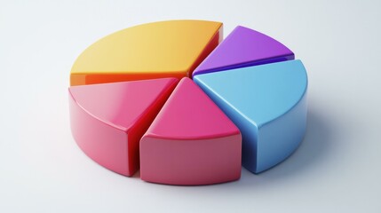 Fototapeta premium Colorful Pie Chart for Data Visualization and Business Analytics