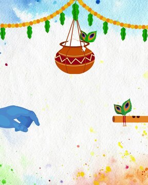 Krishna Janmashtami video animated 