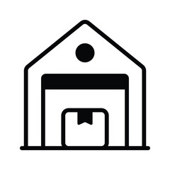 Obraz premium A modern home with package inside, conceptualizing warehouse icon