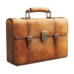 Document leather bag, cut out background, ready to use