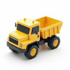 Fototapeta premium Bright Yellow Toy Dump Truck for Imaginative Play and Educational Fun