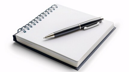 Spiral Notebook with Black Pen on Cover