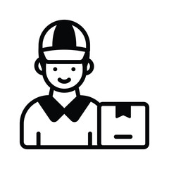 Courier boy professional worker and employee vector design, cargo services