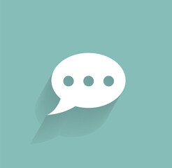 Vector icon of white color with shadow on gray-green background