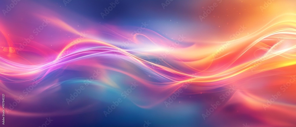 Poster abstract colorful light waves with blur