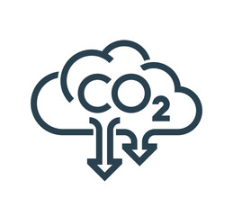 CO2 emissions icon in bold line - air contamination emblem