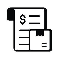 Cargo delivery invoice vector design, trendy icon of cargo bill