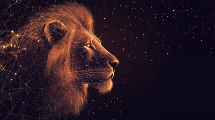 Abstract lion roar visualization using geometric patterns