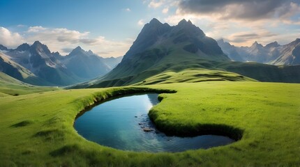 Water between the mountains