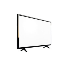 Close-up of a flat screen TV against a white backdrop