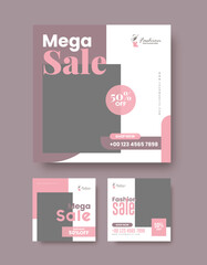 Naklejka premium Social media template banner blog fashion sale promotion Instagram banner design