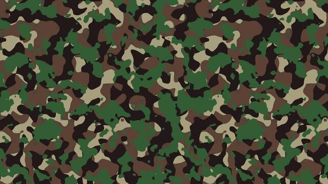 Military pixel flecktarn camouflage green grey woodland camo texture pattern horizontal banner illustration wallpaper