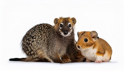 Fototapeta premium Small transparent background exotic pets.