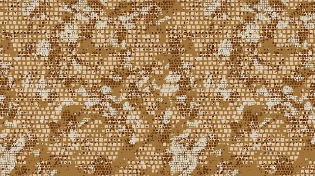 Military pixel flecktarn camouflage illustration seamless pattern arid desert camo square texture banner illustration wallpaper animation