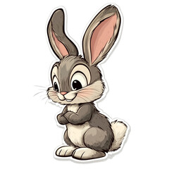 Obraz premium Cute little rabbit, cut out background, ready to use