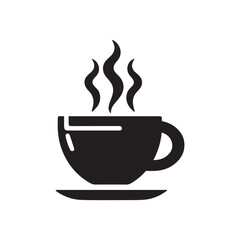 Coffee cup icon vector illustration. silhouette tea cup logo on a white background.