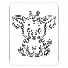 Animal Coloring Book page for kids.