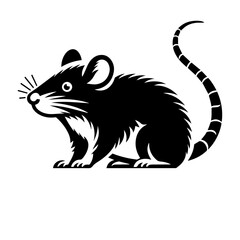 Black rat icon vector illustration.