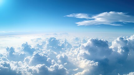 Illustrations of beautiful sky and white clouds，generated with AI.