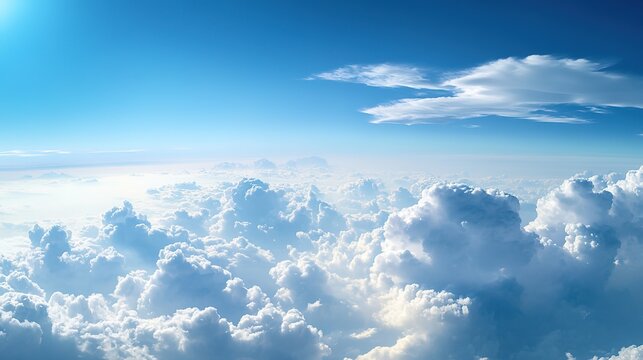 Illustrations of beautiful sky and white clouds，generated with AI.