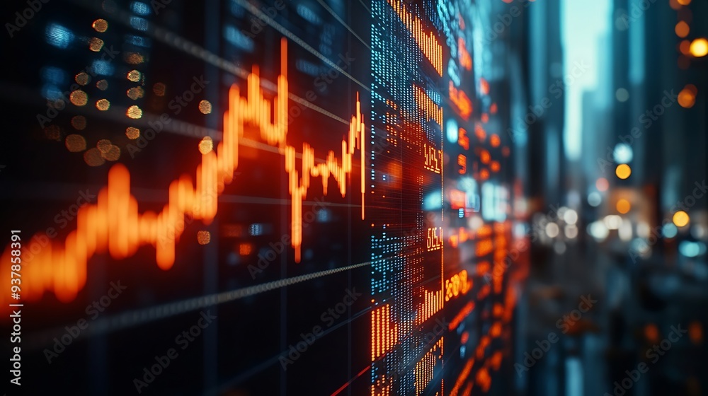 Aufkleber Finance chart showed a significant increase in stock market profits driven by higher interest rates and steady growth in money investments finance growth increase interest money profit : Generative AI