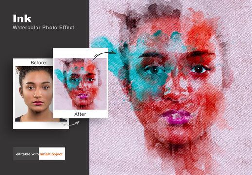 Ink Watercolor Photo Effect