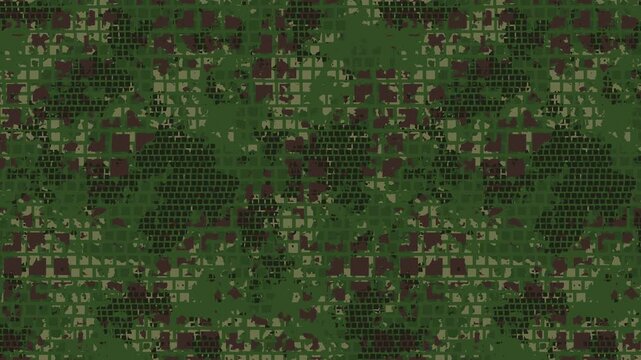 Military pixel flecktarn camouflage green grey woodland camo texture pattern horizontal banner illustration wallpaper