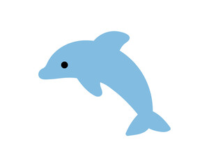 Dolphin icon. Vector blue isolated dolphin illustration.