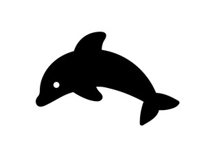 Dolphin icon. Vector black isolated dolphin illustration.