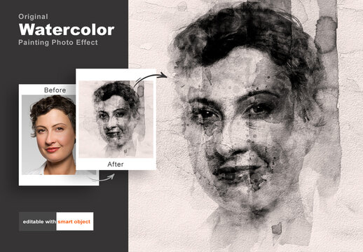 Original Watercolor Painting Photo Effect