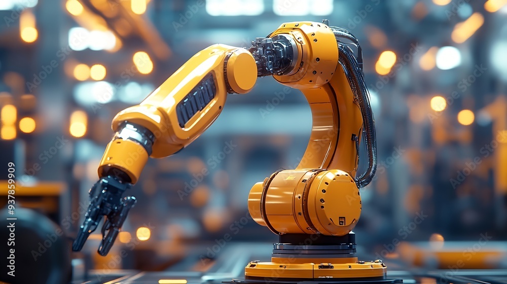 Leinwandbilder MLP Advanced robot arm system for digital industry and factory robotic technology Automation manufacturing robot controlled by industry engineering using IOT software connected to inte : Generative AI