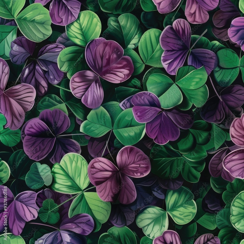 Poster A detailed view of various leaf shapes and colors, ideal for illustrating nature themes or adding texture to designs