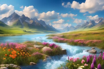 Canal between mountains