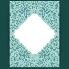  Intricate Blue Floral Border Template for Wedding and Event Invitations Design