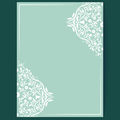 Minimal Green Floral Corner Design Template for Elegant Invitations and Cards