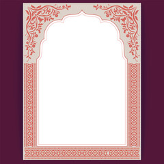  Elegant Red Floral Border Design Template for Wedding or Event Invitations