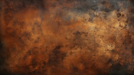 Obraz premium Dark aged brass plate texture, old metal background. Neural network ai generated art