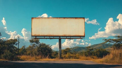Blank billboard mockup ready for new ad in Brazil : Generative AI