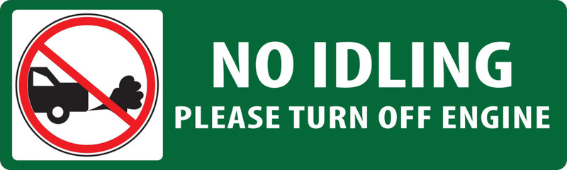 Idle free zone green color sign vector.eps