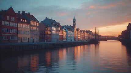 Obraz premium Copenhagen downtown city skyline cityscape of Denmark : Generative AI