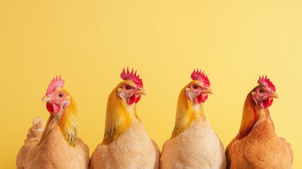 Organic chicken, farm-raised and free-range, 3D illustration