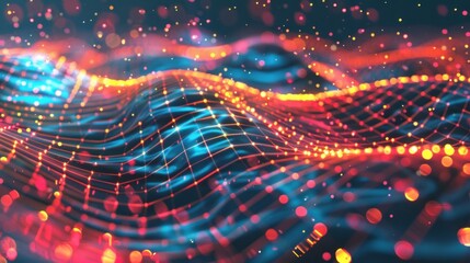 Fototapeta premium Abstract Grid Surface Background: Science and Technology Concept
