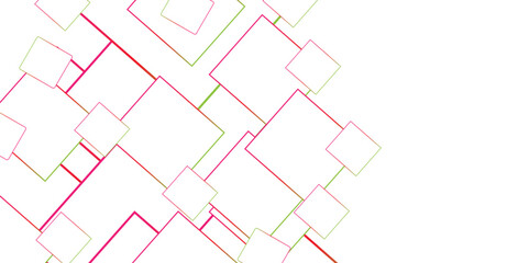 Square pattern on banner with shadow. Abstract white and multi color liens geometric background with copy space. Space design concept. Institution, party, festive, seminar, and talks.