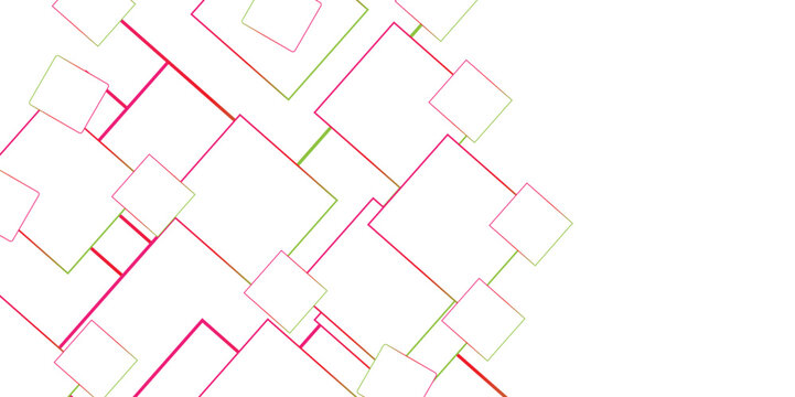 Square pattern on banner with shadow. Abstract white and multi color liens geometric background with copy space. Space design concept. Institution, party, festive, seminar, and talks. - Powered by Adobe