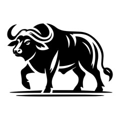 Black buffalo vector icon