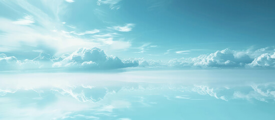 blue sky reflection panorama view horizon